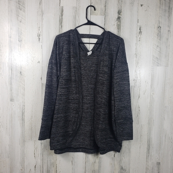 3/$15 Danskin now gray cardigan sweater womens size large (12-14) - Picture 1 of 9